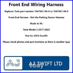 Front End Wiring Harness Fits Tesla Model 3 17-23 Radiator Slam Panel Cable Loom