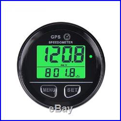 GPS Speedometer gauge, 60mm, odometer, 12V/24V, green backlit, withwire harness