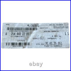 Genuine Mercedes C300 C350 GLK350 4MATIC 3.5L Wiring harness A2044402205