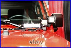 Hood LED Light Bar Kit withHood Hinge Bracket, Wiring For 07+ Jeep Wrangler JK/JL
