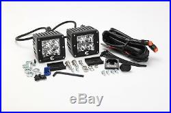 KC HiLiTES 332 Pair Clear 12W LED Flood Lights withMounts & Wiring Harness