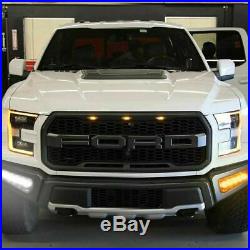 LED DRL with Turn Signal Fog Light Bezels fit 2017 2018 2019 For Ford F-150 Raptor