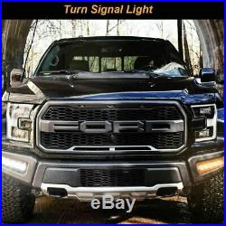LED DRL with Turn Signal Fog Light Bezels fit 2017 2018 2019 Ford F-150 Raptor