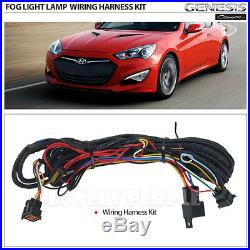 LED Fog Light Lamp Complete Kit, Wiring Harness OEM for 2013Hyundai Genesis Coupe