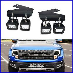 LED Pod Light Fog Lamps withLower Bumper Bracket/Wirings For 10-14 Ford Raptor SVT
