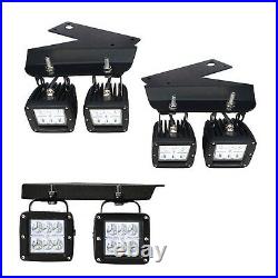 LED Pod Light Fog Lamps withLower Bumper Bracket/Wirings For 10-14 Ford Raptor SVT