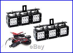 Mega Triple-Light 144W LED Fog Lights withMount Bracket/Wiring For 17+ Ford Raptor