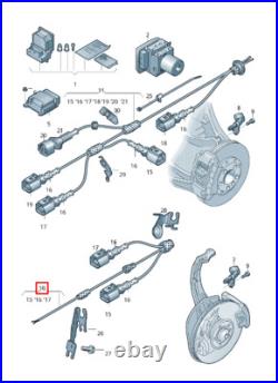 New Genuine Audi A6 A7 Front Right Wiring Harness For Speed Sensor 4g0972252c