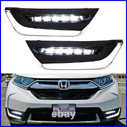 OEM-Spec LED Foglight Kit For 17-up Honda CRV, Full LED Fog/Chrome Bezel/Wiring