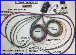 Rebel Wire 21 Circuit Universal Street Rod Wiring Harness USA Made