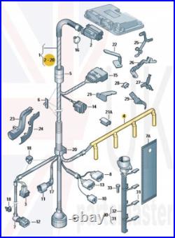 Seat Leon Toledo Tdi Genuine Glow Plug Rail Bridge Wiring Harness, 038971220d