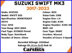Suzuki Swift MK3 17-23 1.0 Hybrid Petrol Hatchback Wire Wiring Harness Fuse Box Suzuki Swift MK3 17-23 1.0 Hybrid Petrol Hatchback Wire Wiring Harness Fuse Box