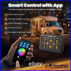 Touch Control Switch Panel For Truck 4x4 UTV Boat 6/8/12 Gang Blue RGB Backlight