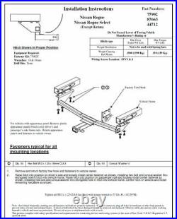 Trailer Tow Hitch For 08-20 Nissan Rogue except Sport and Krom with Wiring Harness