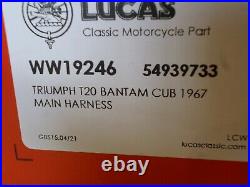 Triumph T20b Bantam Cub 1967 Lucas Main Wiring Harness Loom'new