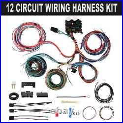 Universal 12 Circuit Wiring Harness Kit Fuse Box Wire Car Modification Harness