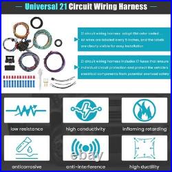 Universal 21 Circuit Wiring Harness Kit, Universal Extra Long Wire 21 Circuit