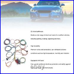 Universal 22 Circuit Wiring Harness Kit With Fuse And Installation Instructions