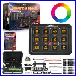 Universal Touch Switch Panel 12 Gang For Car Pickup UTV ATV Boat RGB 960W 12V