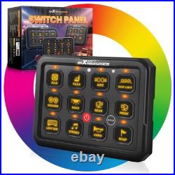 Universal Touch Switch Panel 12 Gang For Car Pickup UTV ATV Boat RGB 960W 12V