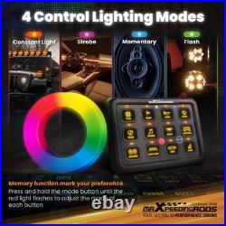 Universal Touch Switch Panel 12 Gang For Car Pickup UTV ATV Boat RGB 960W 12V