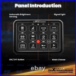 Universal Touch Switch Panel 12 Gang For Car Pickup UTV ATV Boat RGB 960W 12V