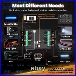 Universal Touch Switch Panel 12 Gang For Car Pickup UTV ATV Boat RGB 960W 12V