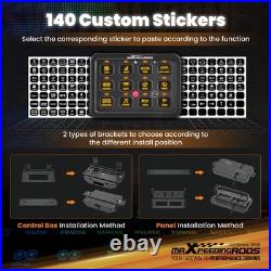 Universal Touch Switch Panel 12 Gang For Car Pickup UTV ATV Boat RGB 960W 12V