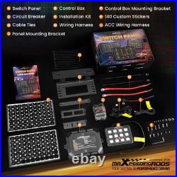 Universal Touch Switch Panel 12 Gang For Car Pickup UTV ATV Boat RGB 960W 12V