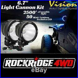 Vision X 6.7 LED Light Cannon Kit PAIR 10 Degree 50 w Spot Beam with Wire Harness
