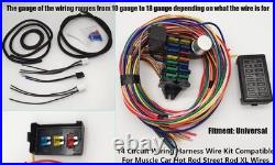 Wiring Harness 14 Circuit Universal, Circuit Wiring Harness Kit 14 Fuse for St