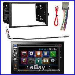 XDVD256BT Double Din USB Car Radio Player Install Mount Kit Wire Harness Antenna